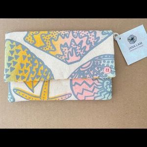 Jana Lam Hawaii Rainbow Seashell Print Clutch